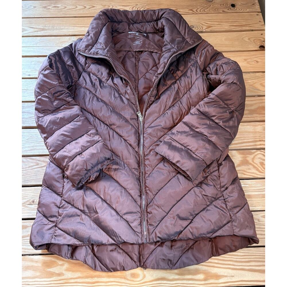 Bernardo Women’s Full zip puffer jacket Coat size L Purple E2